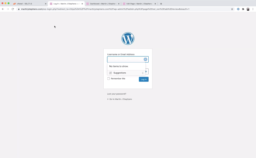 you will be logged out of wordpress after activating ssl