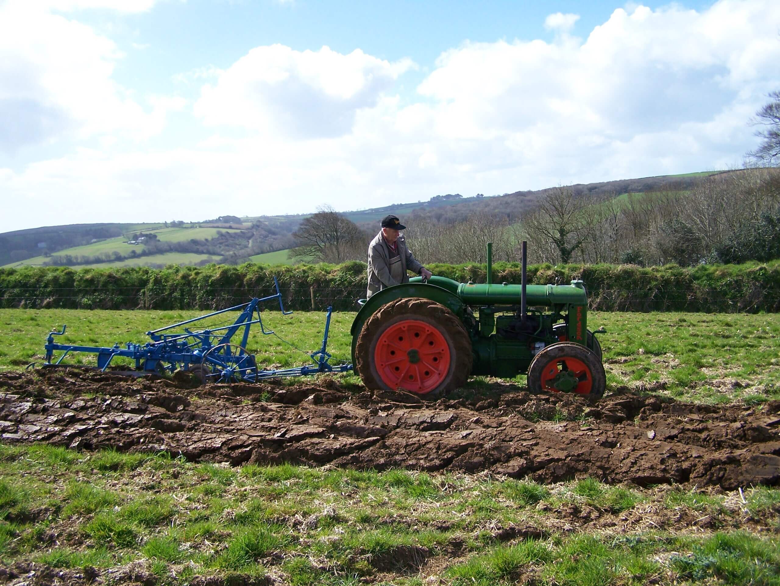 George ploughing with A Standard Fordson N, the same model of tractor he would have used in his early working years