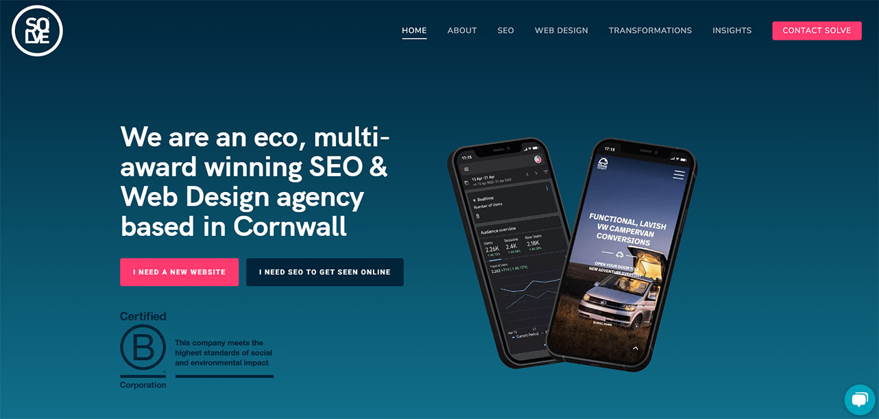 Solve Agency's homepage doesn't feature any of our least used HTML elements